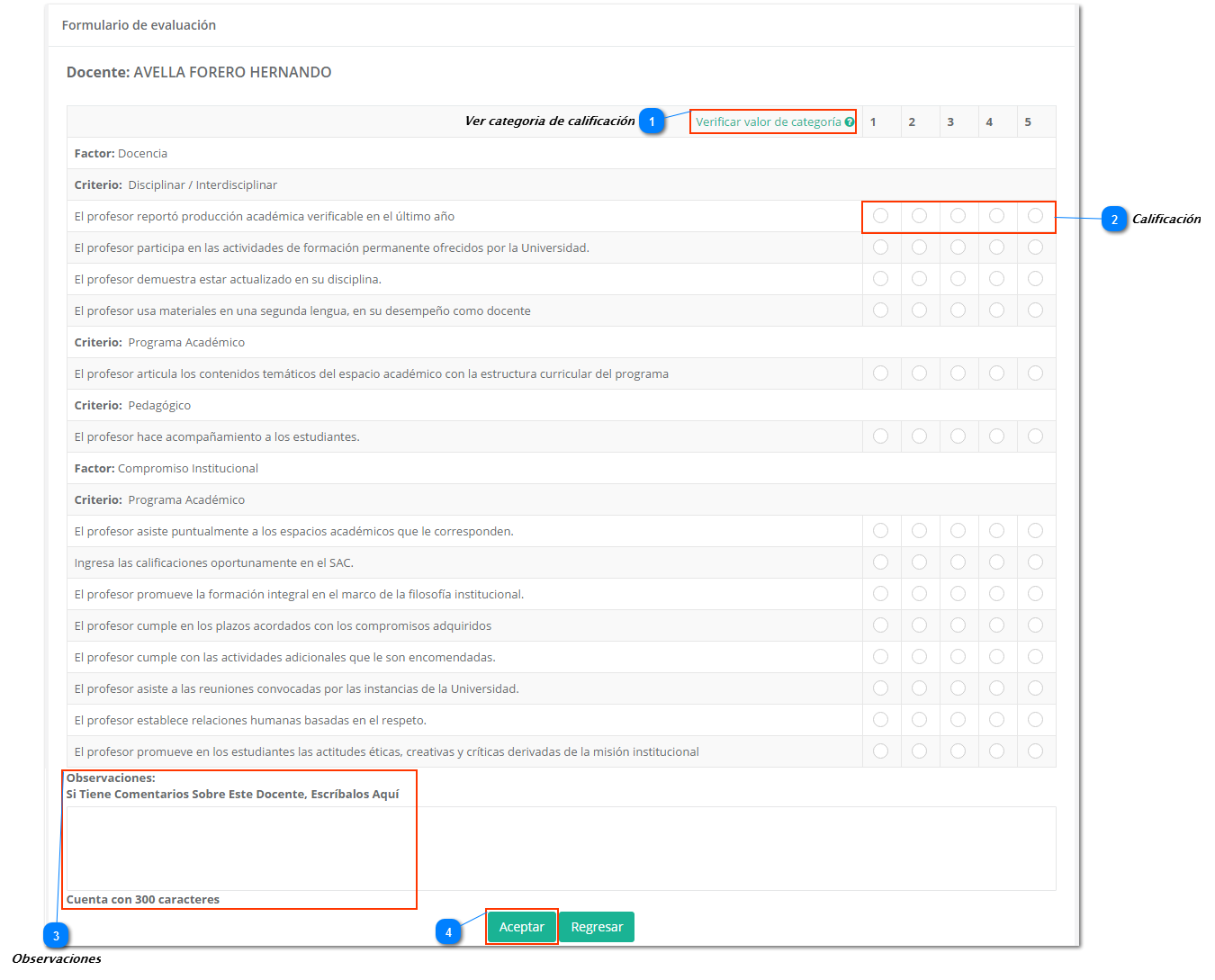 Formulario evaluación